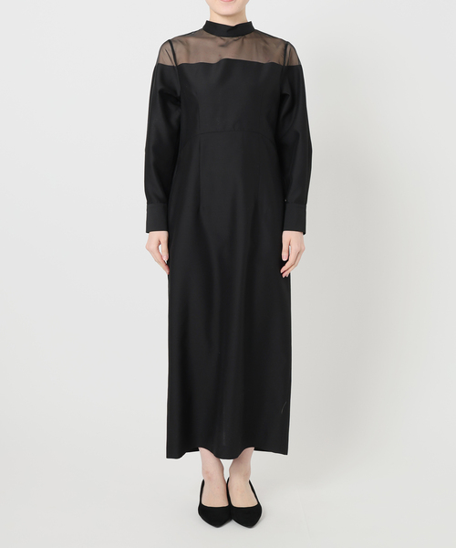 VERMEIL par iena(ヴェルメイユパーイエナ)の「シルクウールワンピース(ワンピース・レディース・ブラック・40/38/36)」の8枚目の写真