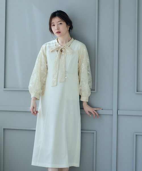 12Twelve Agenda（トゥエルブ　アジェンダ）の「ラップ風ジャンスカ（ジャンパースカート・レディース・ネイビー/ベージュ/アイボリー・M）」の2枚目の写真