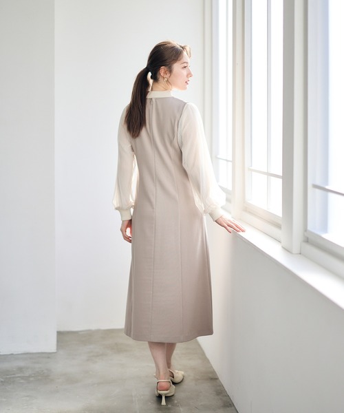 12Twelve Agenda（トゥエルブ　アジェンダ）の「ラップ風ジャンスカ（ジャンパースカート・レディース・ネイビー/ベージュ/アイボリー・M）」の7枚目の写真