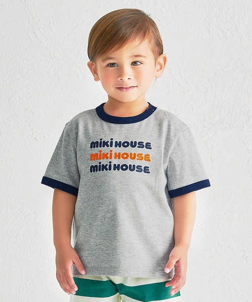 MIKI HOUSE（ミキハウス）の「【WEB限定】ロゴ半袖Ｔシャツ（Tシャツ/カットソー・キッズ・ホワイト/グレー/ピンク・110cm/100cm/90cm/80ｃｍ/130cm/120cm）」の2枚目の写真