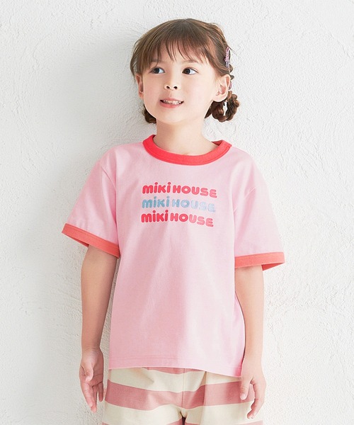 MIKI HOUSE（ミキハウス）の「【WEB限定】ロゴ半袖Ｔシャツ（Tシャツ/カットソー・キッズ・ホワイト/グレー/ピンク・110cm/100cm/90cm/80ｃｍ/130cm/120cm）」の3枚目の写真