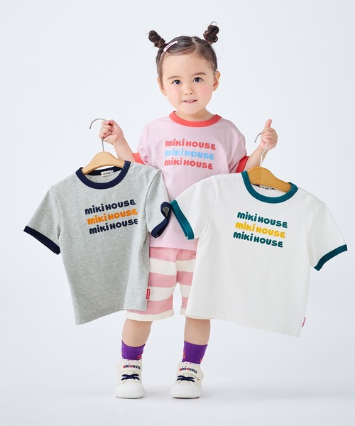 MIKI HOUSE（ミキハウス）の「【WEB限定】ロゴ半袖Ｔシャツ（Tシャツ/カットソー・キッズ・ホワイト/グレー/ピンク・110cm/100cm/90cm/80ｃｍ/130cm/120cm）」の17枚目の写真