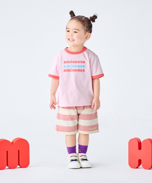 MIKI HOUSE（ミキハウス）の「【WEB限定】ロゴ半袖Ｔシャツ（Tシャツ/カットソー・キッズ・ホワイト/グレー/ピンク・110cm/100cm/90cm/80ｃｍ/130cm/120cm）」の16枚目の写真