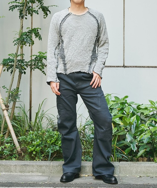 CONZ(コンズ)の「panelled leg pants/カッティング/ストレートライン/NVRFRGT(その他パンツ・メンズ・ダークグレー/ブラック・1/3/2)」の8枚目の写真
