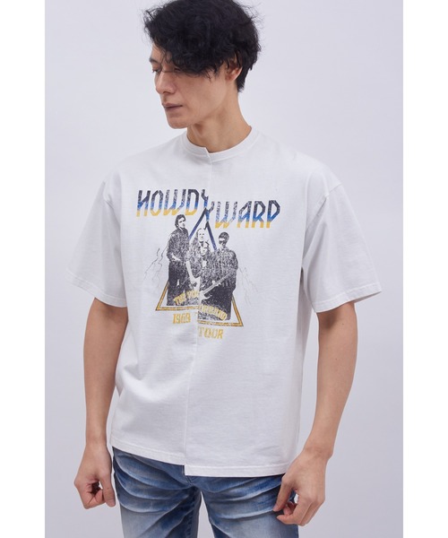 TORNADO MART(トルネードマート)の「TORNADO MART∴リメイク風製品染めTシャツ(Tシャツ/カットソー・メンズ・チャコール/ホワイト/マルチ・M/L/LL)」の1枚目の写真