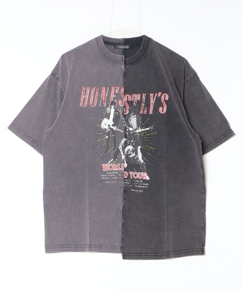 TORNADO MART(トルネードマート)の「TORNADO MART∴リメイク風製品染めTシャツ(Tシャツ/カットソー・メンズ・チャコール/ホワイト/マルチ・M/L/LL)」の12枚目の写真