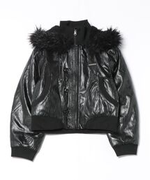 NUBIAN（ヌビアン）の「LEATHER FUR HOOD JUMPER（その他アウター）」