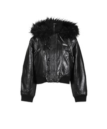NUBIAN（ヌビアン）の「LEATHER FUR HOOD JUMPER（その他アウター）」