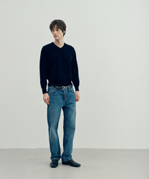 V-Neck Knit (Dark Navy)