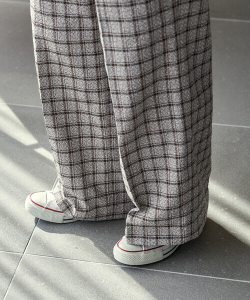 FREAK'S STORE(フリークスストア)の「Gramps チェックパンツ<セットアップ対応>/グランプスパンツ/ワイドパンツ(スラックス・レディース・ブラック/ブラウン・MEDIUM/SMALL)」の19枚目の写真