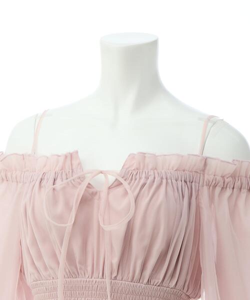 INGNI（イング）の「チュールオフショルミニワンピース（ワンピース・レディース・ブルー系/ピンク/オフホワイト・M）」の7枚目の写真