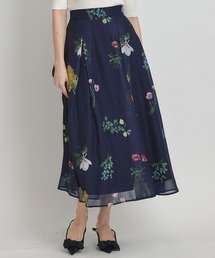 【Sheer Flower Series】シアーフラワータックフレアロングスカート
