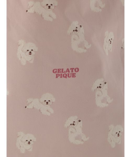 gelato pique(ジェラートピケ)の「ドッグ巾着2点セット(ポーチ・レディース・ライトピンク/クリーム/ブルー・F)」の10枚目の写真