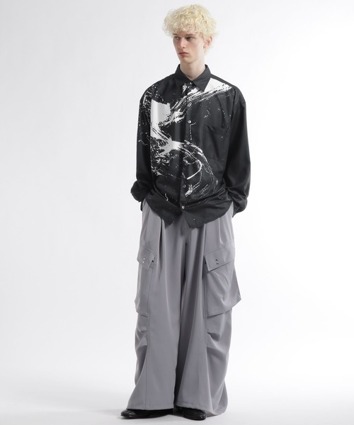 HARE（ハレ）の「SUMI ARTシャツ(HARE)（シャツ/ブラウス・メンズ・ブラック系その他2/ブラック/ブラック系その他・FREE）」の9枚目の写真