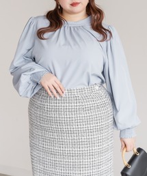 CLETTEオリジナルハイネックギャザーブラウス