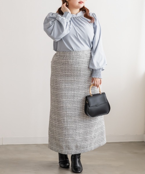 CLETTE（クレット）の「CLETTEオリジナルハイネックギャザーブラウス（シャツ/ブラウス・レディース・ブラック/ホワイト/ブルー・4L/3L/LL）」の13枚目の写真