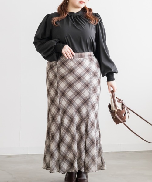 CLETTE（クレット）の「CLETTEオリジナルハイネックギャザーブラウス（シャツ/ブラウス・レディース・ブラック/ホワイト/ブルー・4L/3L/LL）」の9枚目の写真