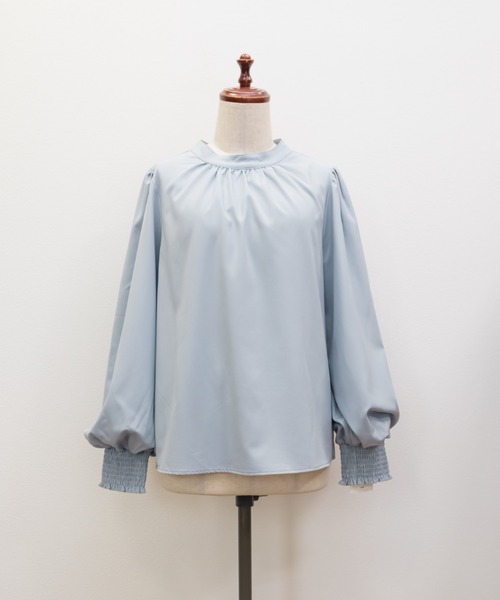 CLETTE（クレット）の「CLETTEオリジナルハイネックギャザーブラウス（シャツ/ブラウス・レディース・ブラック/ホワイト/ブルー・4L/3L/LL）」の14枚目の写真