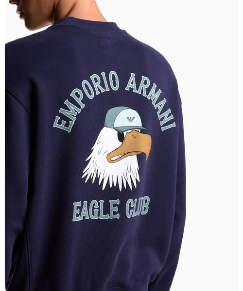 EMPORIO ARMANI(エンポリオアルマーニ)の「【エンポリオ アルマーニ】ASV Eagle Club スウェットシャツ オーガニックジャージー プリント(スウェット・メンズ・ダークパープル・LARGE/MEDIUM/SMALL/X-LARGE)」の3枚目の写真