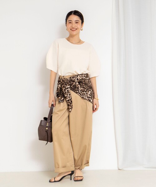 Rie Miller(リエミラー)の「《手洗い可能》トラペーズ2WAYプルオーバー(ニット/セーター・レディース・アイボリー/ブラック/グリーン・38)」の14枚目の写真