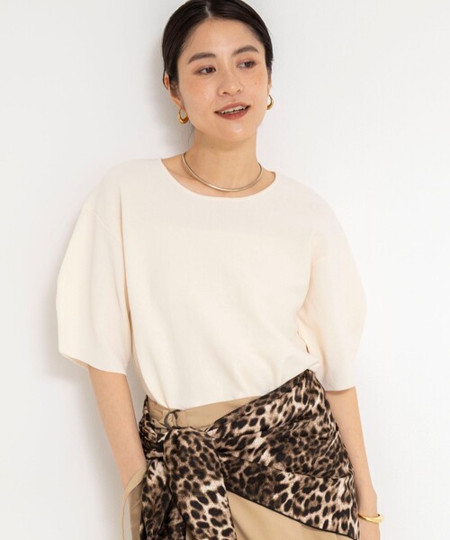 Rie Miller(リエミラー)の「《手洗い可能》トラペーズ2WAYプルオーバー(ニット/セーター・レディース・アイボリー/ブラック/グリーン・38)」の21枚目の写真