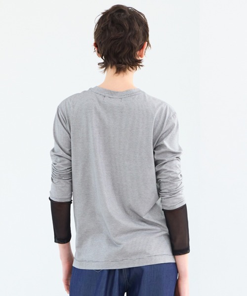 R-ISM（リズム）の「【接触冷感・洗える】ロングスリーブボーダーTシャツ（Tシャツ/カットソー・レディース・ブラック/レッド・4）」の8枚目の写真
