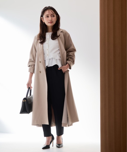 COHINA（コヒナ）の「とろみワンタックテーパードパンツ 【低身長・小柄女性】（スラックス・レディース・ベージュ/ブラック/ホワイト・S-Short/XS-Short/M-Regular/S-Regular/XS-Regular/M-Short）」の10枚目の写真