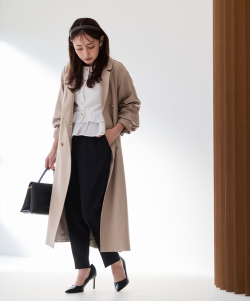 COHINA（コヒナ）の「とろみワンタックテーパードパンツ 【低身長・小柄女性】（スラックス・レディース・ベージュ/ブラック/ホワイト・S-Short/XS-Short/M-Regular/S-Regular/XS-Regular/M-Short）」の11枚目の写真