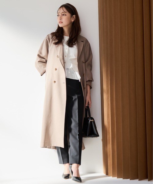 COHINA（コヒナ）の「とろみワンタックテーパードパンツ 【低身長・小柄女性】（スラックス・レディース・ベージュ/ブラック/ホワイト・S-Short/XS-Short/M-Regular/S-Regular/XS-Regular/M-Short）」の12枚目の写真