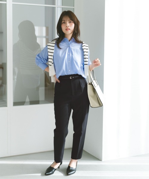 COHINA（コヒナ）の「とろみワンタックテーパードパンツ 【低身長・小柄女性】（スラックス・レディース・ベージュ/ブラック/ホワイト・S-Short/XS-Short/M-Regular/S-Regular/XS-Regular/M-Short）」の13枚目の写真