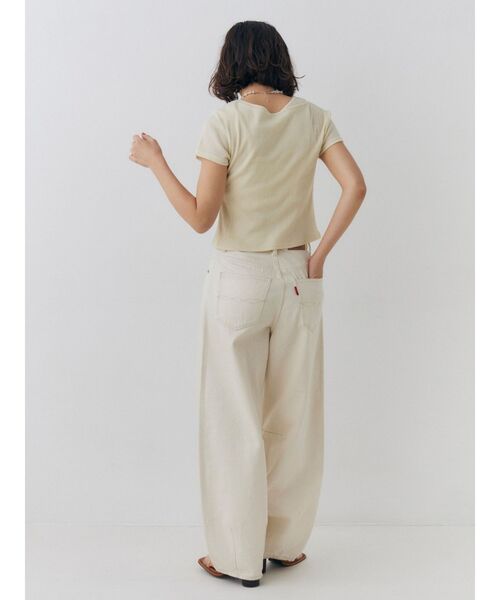 Ungrid(アングリッド)の「ショルダーデザインシアーTee(Tシャツ/カットソー・レディース・イエロー/ピンク/ブルー/チャコールグレー・FREE)」の8枚目の写真