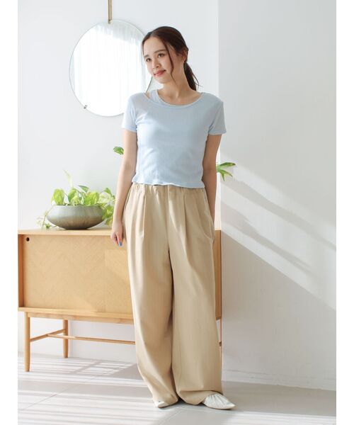 Ungrid(アングリッド)の「ショルダーデザインシアーTee(Tシャツ/カットソー・レディース・イエロー/ピンク/ブルー/チャコールグレー・FREE)」の12枚目の写真