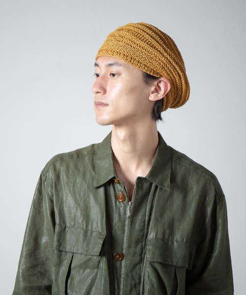 RACAL（ラカル）の「Linen Touch Cotton Knit Tam Beret / 擬麻コットンラスタタムベレー（ニットキャップ/ビーニー・メンズ・ブラック/モカ/ネイビー/イエロー/グリーン/レッド・FREE）」の5枚目の写真