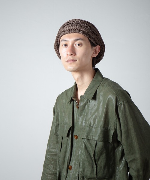 RACAL（ラカル）の「Linen Touch Cotton Knit Tam Beret / 擬麻コットンラスタタムベレー（ニットキャップ/ビーニー・メンズ・ブラック/モカ/ネイビー/イエロー/グリーン/レッド・FREE）」の2枚目の写真