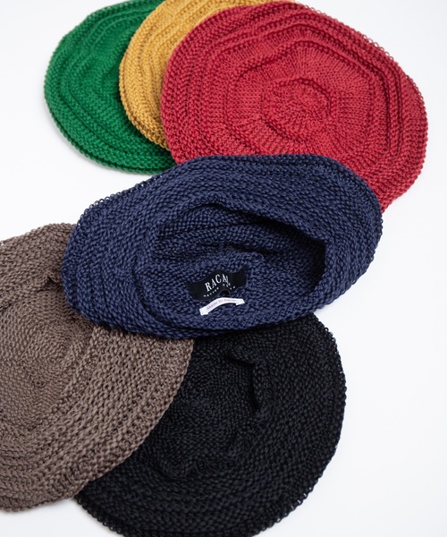 RACAL（ラカル）の「Linen Touch Cotton Knit Tam Beret / 擬麻コットンラスタタムベレー（ニットキャップ/ビーニー・メンズ・ブラック/モカ/ネイビー/イエロー/グリーン/レッド・FREE）」の9枚目の写真