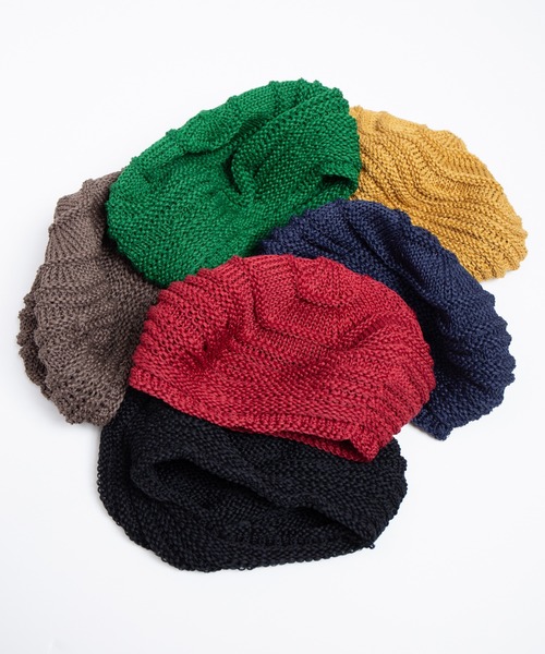 RACAL（ラカル）の「Linen Touch Cotton Knit Tam Beret / 擬麻コットンラスタタムベレー（ニットキャップ/ビーニー・メンズ・ブラック/モカ/ネイビー/イエロー/グリーン/レッド・FREE）」の10枚目の写真