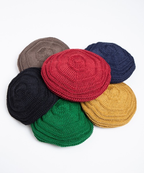 RACAL（ラカル）の「Linen Touch Cotton Knit Tam Beret / 擬麻コットンラスタタムベレー（ニットキャップ/ビーニー・メンズ・ブラック/モカ/ネイビー/イエロー/グリーン/レッド・FREE）」の11枚目の写真