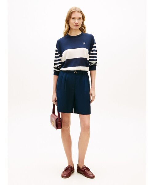 TOMMY HILFIGER（トミーヒルフィガー）の「ライトレイヤリングロングスリーブクルーネックセーター（ニット/セーター・レディース・ネイビー・XX-SMALL/X-SMALL/SMALL）」の3枚目の写真