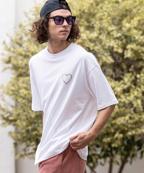 CAMBIO(カンビオ)の「mt10415- ビッグシルエットプリントT(Chain Heart) Tシャツ(2601128MCB)(Tシャツ/カットソー・メンズ・ネイビー/ホワイト/ブラック・XL/L/M/S)」の7枚目の写真