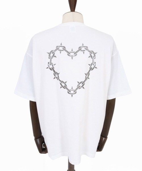 CAMBIO(カンビオ)の「mt10415- ビッグシルエットプリントT(Chain Heart) Tシャツ(2601128MCB)(Tシャツ/カットソー・メンズ・ネイビー/ホワイト/ブラック・XL/L/M/S)」の18枚目の写真