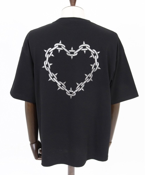 CAMBIO(カンビオ)の「mt10415- ビッグシルエットプリントT(Chain Heart) Tシャツ(2601128MCB)(Tシャツ/カットソー・メンズ・ネイビー/ホワイト/ブラック・XL/L/M/S)」の20枚目の写真