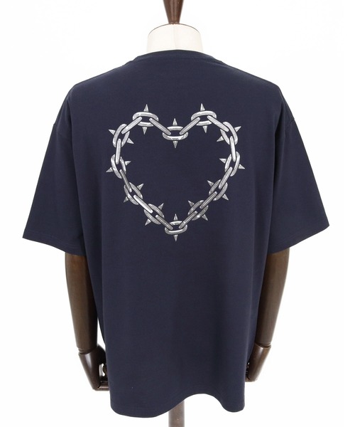 CAMBIO(カンビオ)の「mt10415- ビッグシルエットプリントT(Chain Heart) Tシャツ(2601128MCB)(Tシャツ/カットソー・メンズ・ネイビー/ホワイト/ブラック・XL/L/M/S)」の22枚目の写真