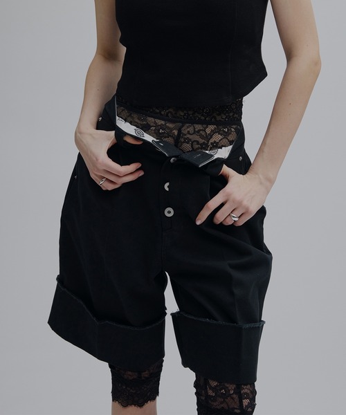 Ameri(アメリ)の「Dickies × Ameri HALF PANTS(チノパンツ・レディース・ベージュ/ブラック/グリーン・MEDIUM/SMALL)」の12枚目の写真
