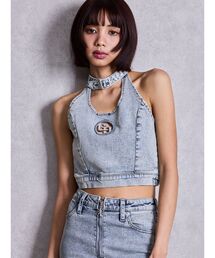 GYDA | GG bijou MOLDチョーカーデニムショートTOPS(タンクトップ)
