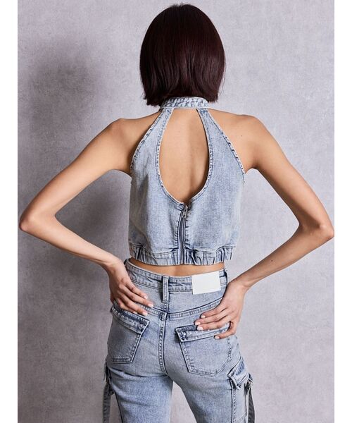 GYDA（ジェイダ）の「GG bijou MOLDチョーカーデニムショートTOPS（タンクトップ・レディース・インディゴブルー/ライトブルー・FREE）」の22枚目の写真