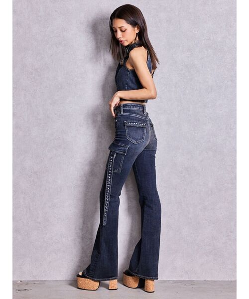 GYDA（ジェイダ）の「GG bijou MOLDチョーカーデニムショートTOPS（タンクトップ・レディース・インディゴブルー/ライトブルー・FREE）」の9枚目の写真