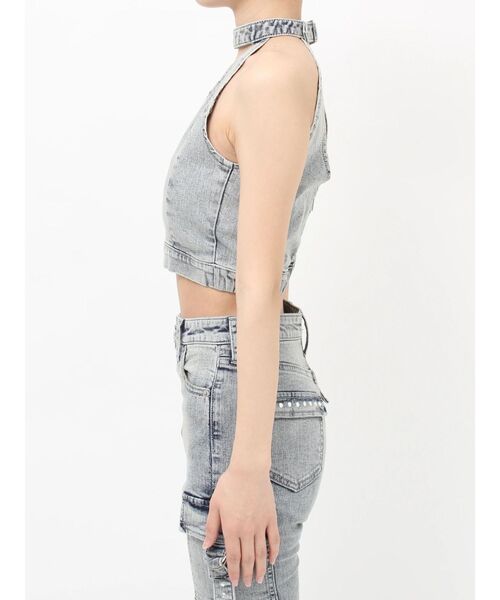 GYDA（ジェイダ）の「GG bijou MOLDチョーカーデニムショートTOPS（タンクトップ・レディース・インディゴブルー/ライトブルー・FREE）」の12枚目の写真