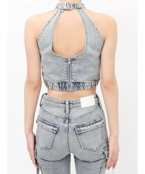 GYDA（ジェイダ）の「GG bijou MOLDチョーカーデニムショートTOPS（タンクトップ・レディース・インディゴブルー/ライトブルー・FREE）」の13枚目の写真