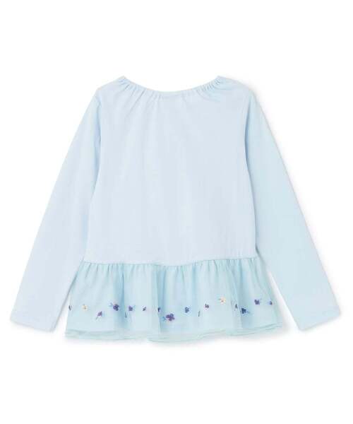 ANNA SUI mini（アナスイ・ミニ）の「【人気商品再入荷】【直営店で取り扱い無し】裾ペプラムチュール長袖Tシャツ（Tシャツ/カットソー・キッズ・ライトブルー/ホワイト・85-95cm/105-115cm）」の9枚目の写真
