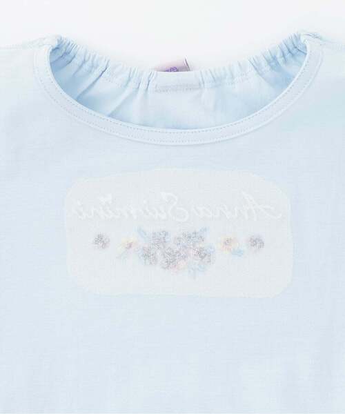 ANNA SUI mini（アナスイ・ミニ）の「【人気商品再入荷】【直営店で取り扱い無し】裾ペプラムチュール長袖Tシャツ（Tシャツ/カットソー・キッズ・ライトブルー/ホワイト・85-95cm/105-115cm）」の5枚目の写真
